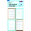 16 étiquettes adhésives scolaires - Rectangles effet cahier - bleu et marron