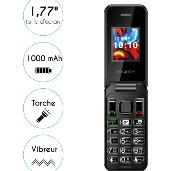 Téléphone portable Fleep 450 Noir 4G