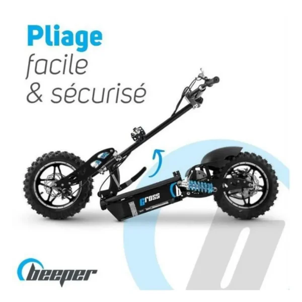 Trottinette Electrique Cross FX1600- BEEPER - Roues 14 - 1600W - Noir