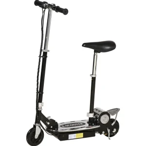 Trottinette électrique 120 W pliable pour enfant de 7 à 12 ans hauteur guidon et selle réglable 10 Km/h max. noir