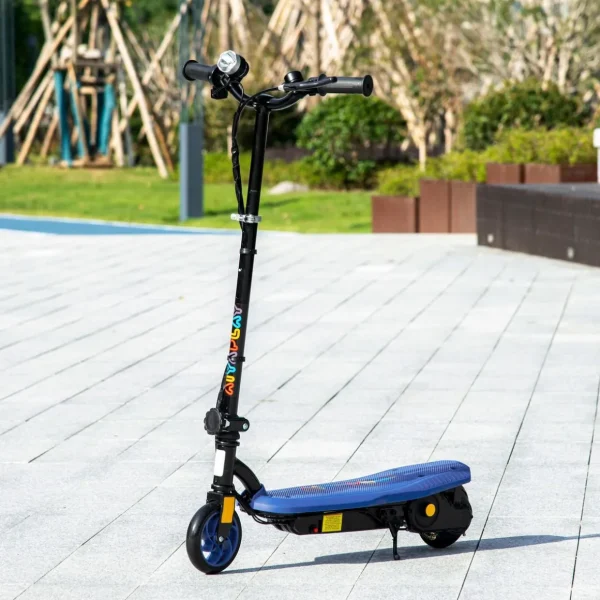 Trottinette électrique 120 W pliable pour enfant 7-14 ans 12 Km/h max. autonomie 10 Km max. bleu