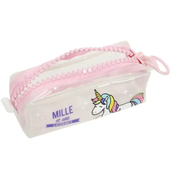 Trousse Design Licorne 21cm Transparent