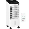 Ventilateur rafraichisseur humidificateur 3 en 1 - roulettes, télécommande - silencieux oscillant 65W - réservoir 3,5L - blanc noir