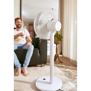 Ventilateur sur pied digital Q.6933 - Blanc