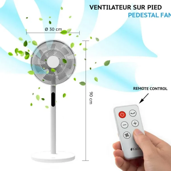 Ventilateur sur pied WELLY Blanc ABS 20W