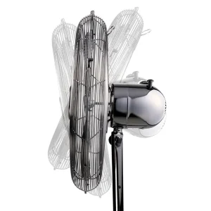 Ventilateur sur trépied 50W Hauteur 125-145Cm Ø45cm 3 vitesses Oscillant Inclinable