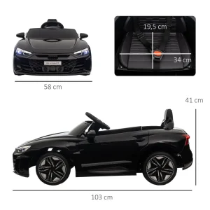 Véhicule électrique enfant Audi RS e-tron GT V. max. 5 Km/h télécommande effets sonores + lumineux noir