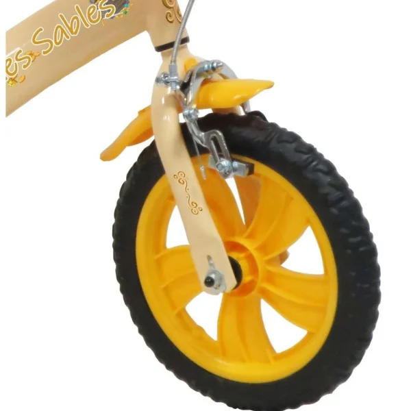 Vélo 12 Garçon Prince des sables pour enfant de 85/100 cm avec stabilisateurs à molettes - Plaque décorative - Porte bidon - 1 frein