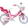 Vélo 14'' Fille Licence Pat Patrouille à l'effigie de Stella pour enfant de 95/110 cm avec stabilisateurs à molettes - Panier avant - Porte poupée arrière - 2 freins