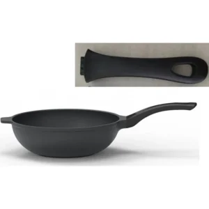 Wok 30 cm fonte d'aluminium tous feux dont induction