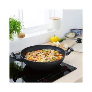 Wok Aluminium forgé Noir diam32cm